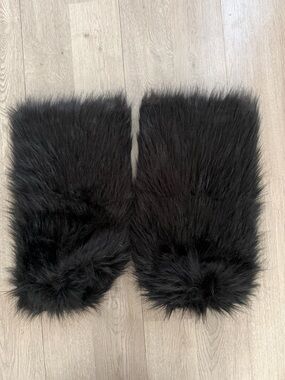 Black Faux Fur Boot Cuffs